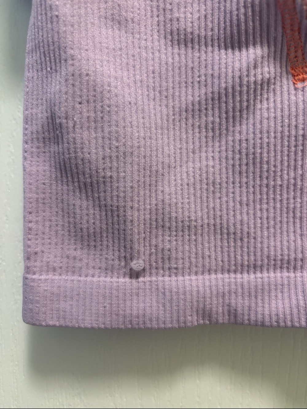 Urban Outfitters Lavender Ribbed Crop Top with Orange Trim - Picture 2 of 5